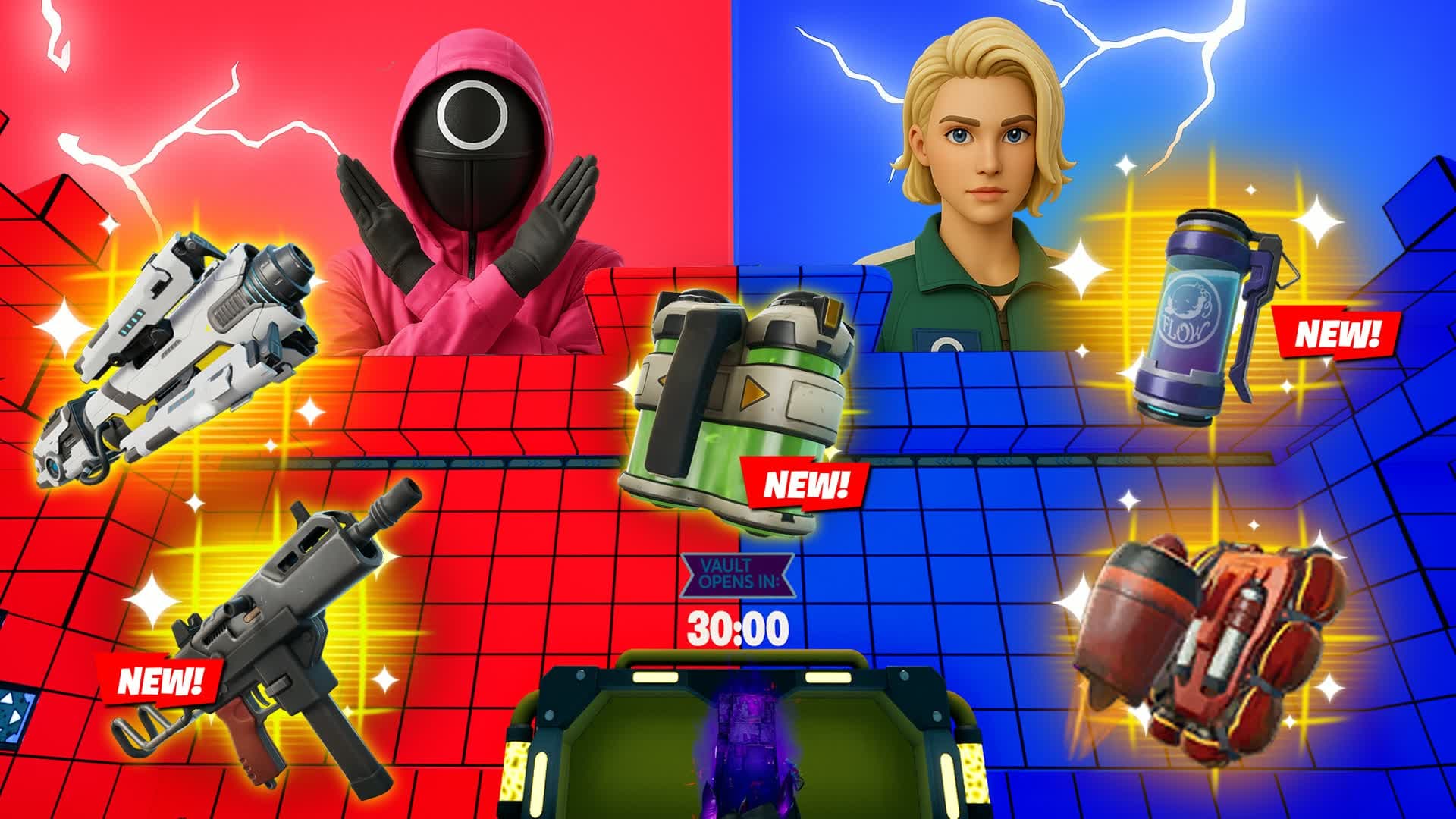 RvB Players vs Guards Fortnite map gameplay preview